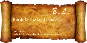 Benkóczky Lipót névjegykártya